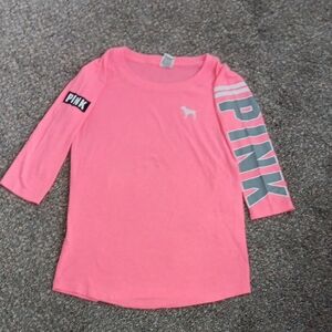PINK Victoria's Secret Long Sleeve Tee - Pink and Gray